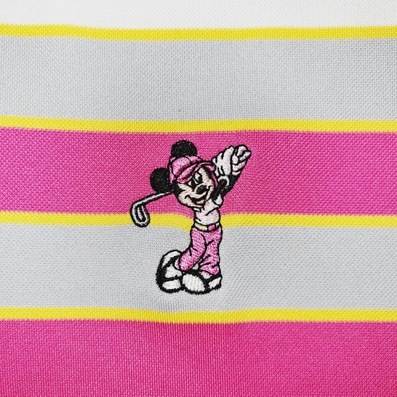 Callaway Polo Disney Mickey Mouse Pink Striped Embroidered size Large - Picture 4 of 14